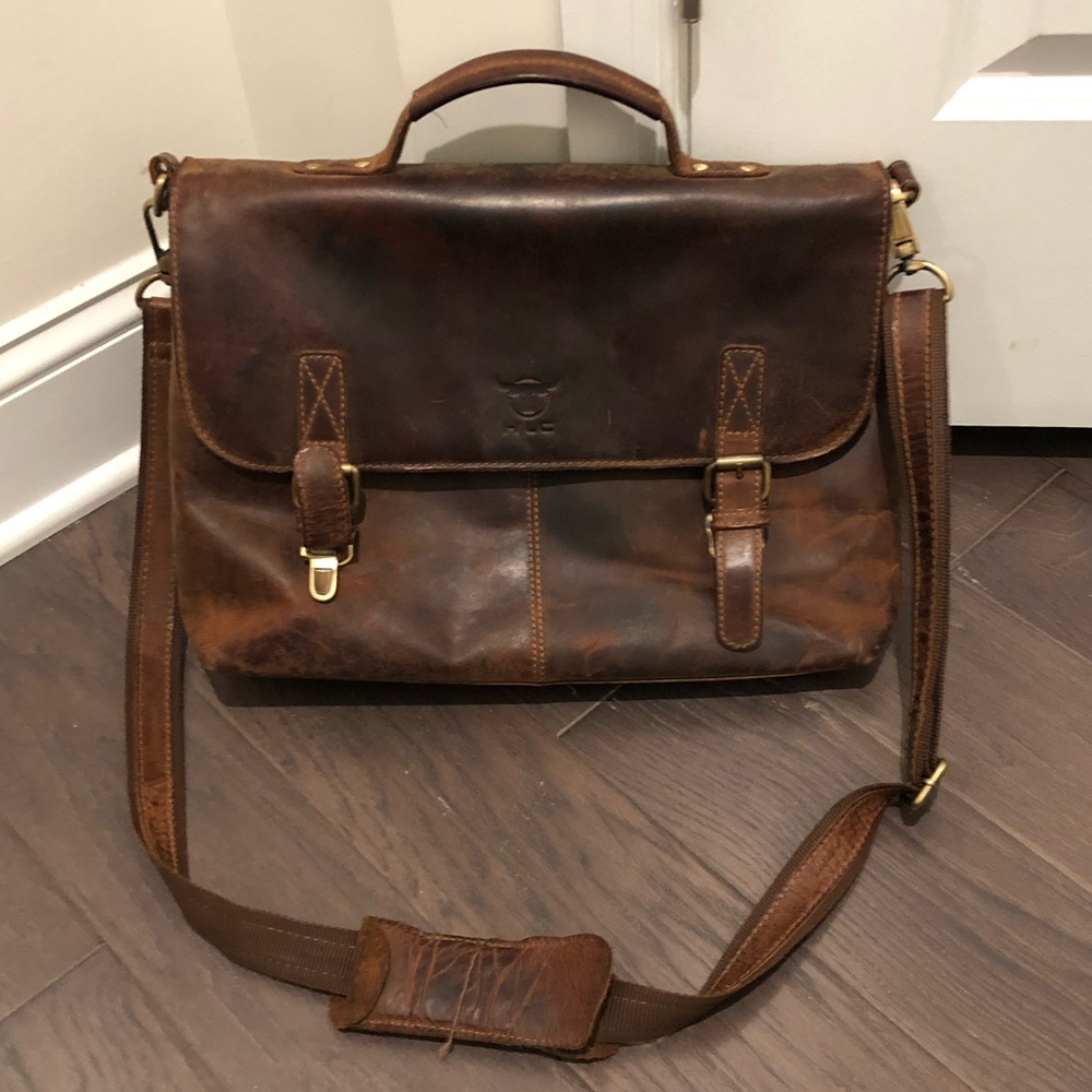 Brown Leather Laptop/Work Bag